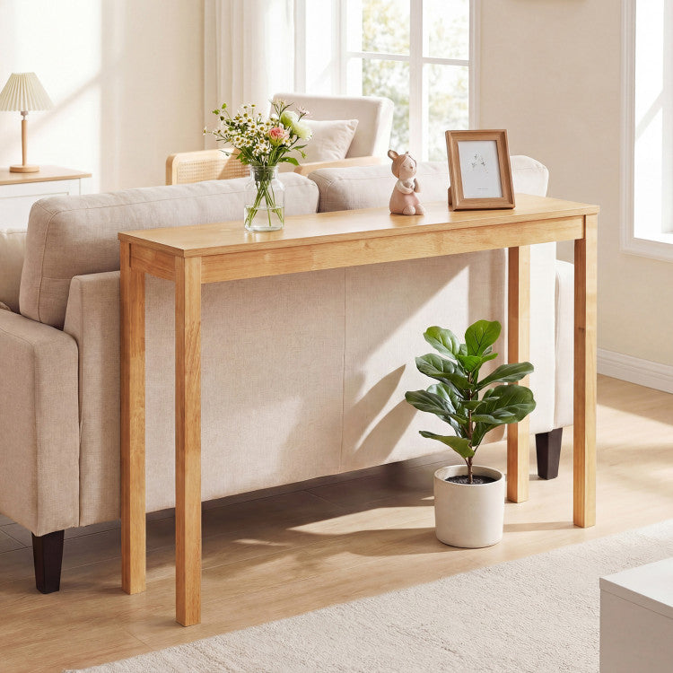 Wooden Console Table Modern Farmhouse Sofa Table with Thickened Top