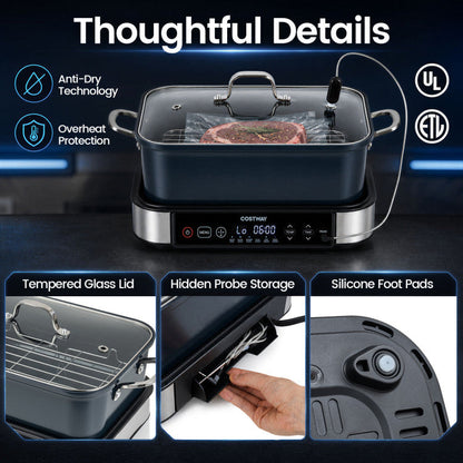 6-in-1 Programmable Slow Cooker with Keep Warm Functions and Adjustable Timer Control