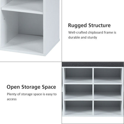 10-Cube Organizer Shoe Storage Bench with Cushion for Entryway
