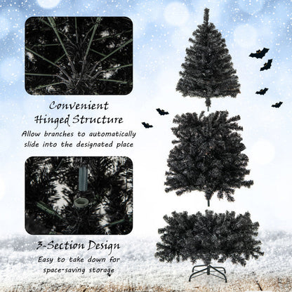 6/7 FT Artificial Christmas Tree with Bendable Top Section and Warm Light