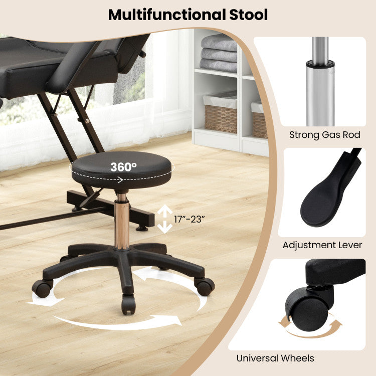73 Inch Facial Chair Set with Removable Headrest Detachable Armrests and Towel Rack