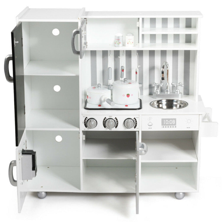 Wooden Pretend Play Kitchen Sets with Simulated Sound