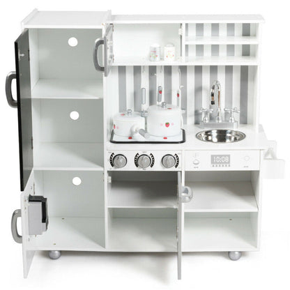 Wooden Pretend Play Kitchen Sets with Simulated Sound