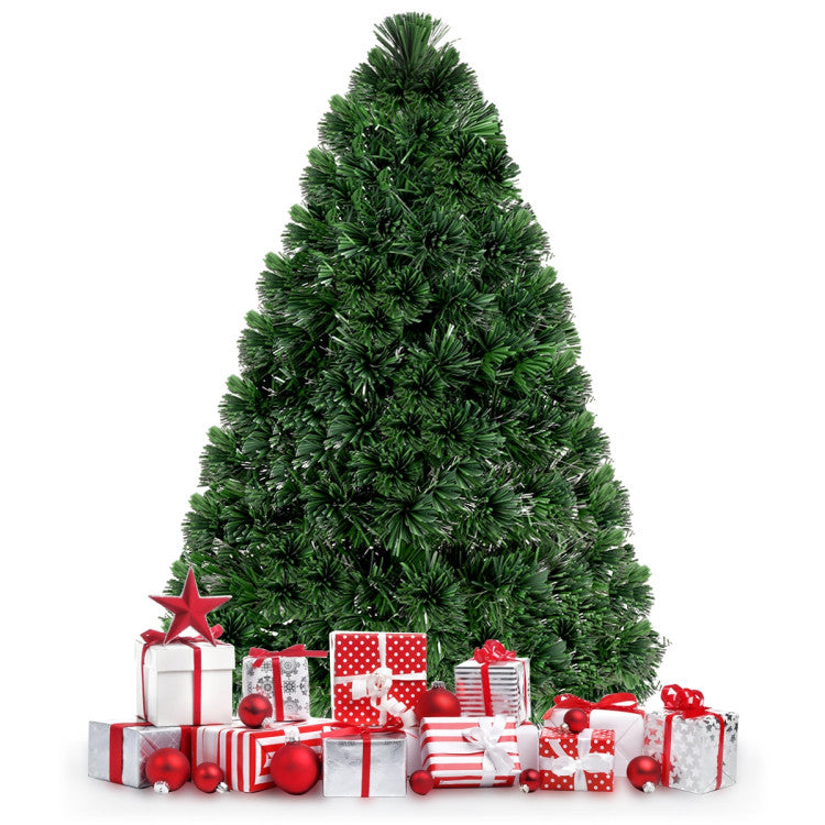 3/4/5 Feet Artificial Pre-Lit Fiber Optic PVC Christmas Tree