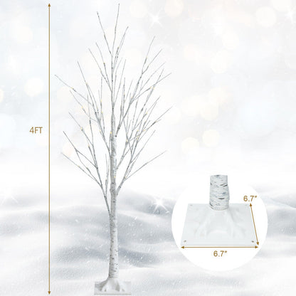 Pre-lit White Twig Birch Tree for Christmas Holiday with LED Lights