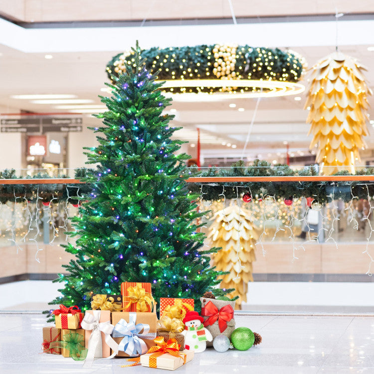 Pre-lit Artificial Hinged Christmas Tree with APP Controlled LED Lights