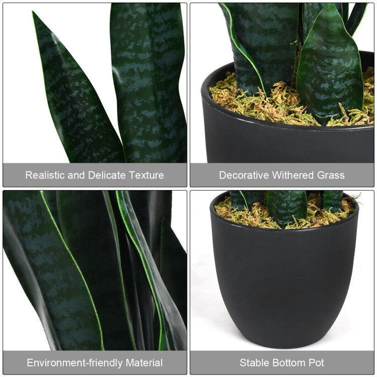 35.5 Inch Indoor-Outdoor Artificial Fake Snake Plant
