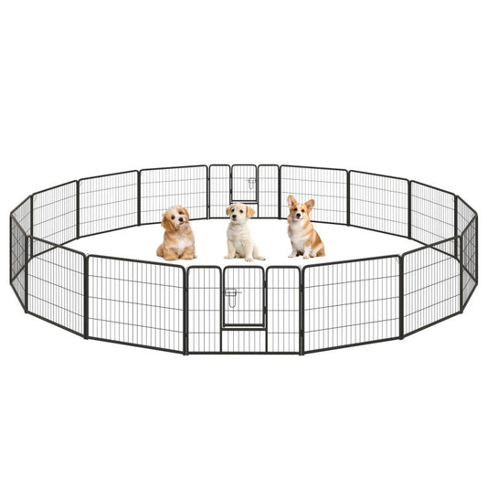 16 Panel 24/32/40 Inches Height Dog Playpen with Lock and Large Door