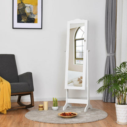 14 LED Jewelry Armoire Cabinet with Full Length Mirror and 4 Tilting Angles