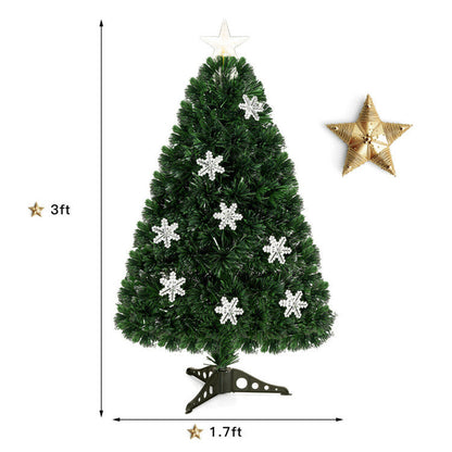 3/4/5/6 Feet LED Optic Artificial Christmas Tree with Snowflakes