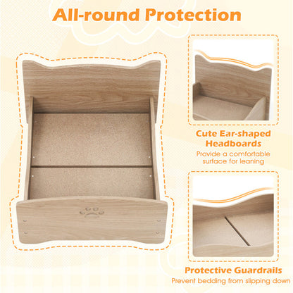 Elevated Pet Bed Frame with Rails and Cute Headboards