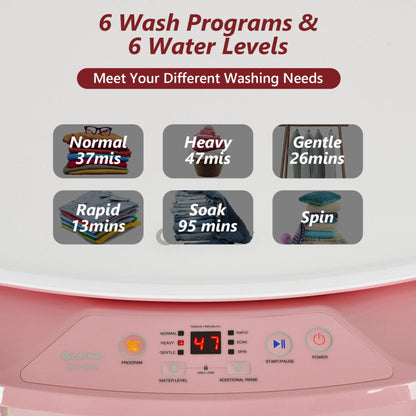 8lbs Portable Fully Automatic Washing Machine with Drain Pump