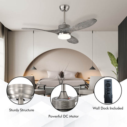 48 Inch Wood Ceiling Fan Indoor with LED Lights and 6 Speed Levels