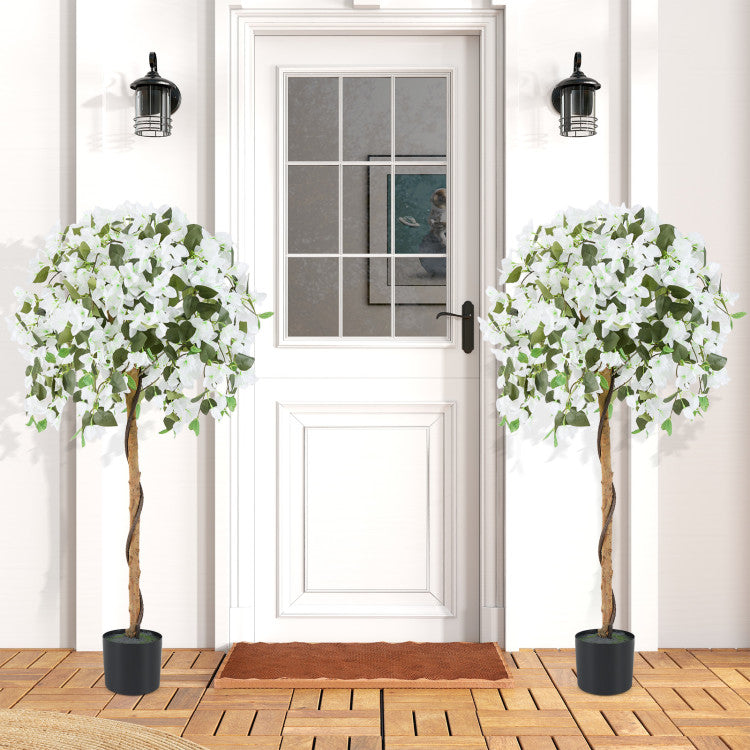 4.5 Feet Artificial Azalea Tree with Cement Pot