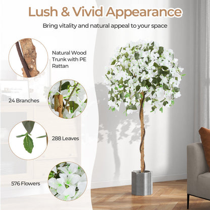 4.5 Feet Artificial Azalea Tree with Cement Pot
