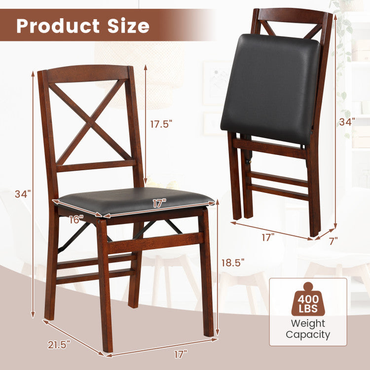 Folding Dining Chairs Set of 2 with 400lbs Capacity