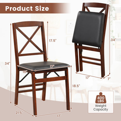 Folding Dining Chairs Set of 2 with 400lbs Capacity