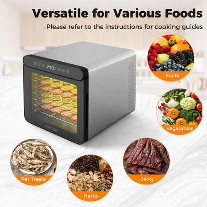 7 Stainless Steel Trays Dryer with 1-24H Timer and 30-75℃ Temperature