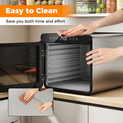 7 Stainless Steel Trays Dryer with 1-24H Timer and 30-75℃ Temperature