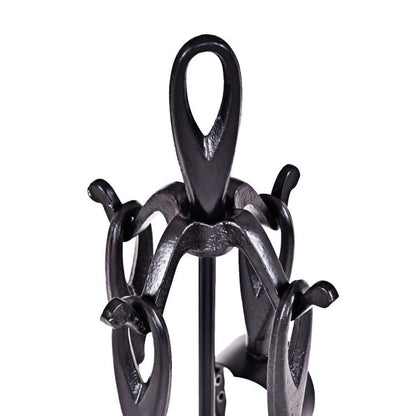 5 Pieces Stylish Iron Fireplace Tools Set