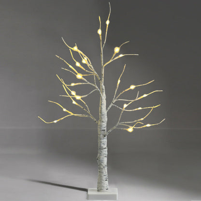 2 Feet Pre-lit White Twig Birch Tree Battery Powered for Christmas Holiday