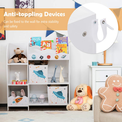 Wooden Storage Cabinet with Storage Bins for Children