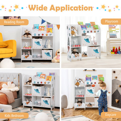 Wooden Storage Cabinet with Storage Bins for Children