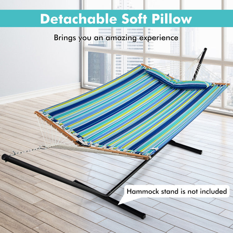 Patio Hammock Foldable Swing Chair Bed with Detachable Pillow