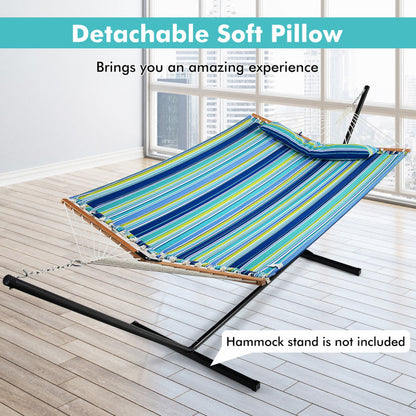 Patio Hammock Foldable Swing Chair Bed with Detachable Pillow