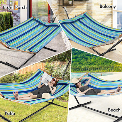 Patio Hammock Foldable Swing Chair Bed with Detachable Pillow
