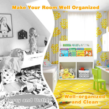 Kids Wooden Bookshelf Bookcase Children Toy Storage Cabinet Organizer