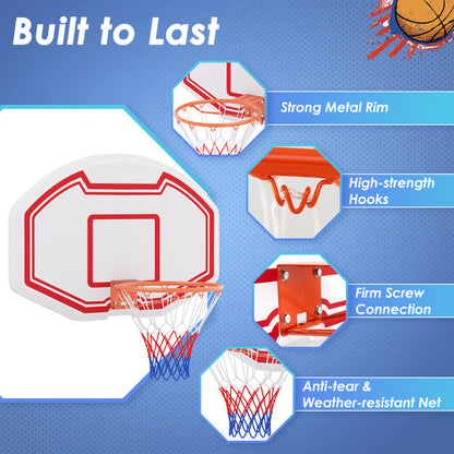 Large Wall Mounted Basketball Hoop with Shatter-proof Backboard