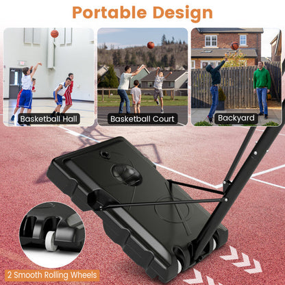 Portable Basketball Hoop with 4.6 to 10 Feet 10-Level Height Adjustable
