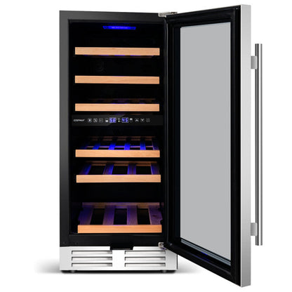 30-Bottle Freestanding Wine Cooler with Temp Memory and Dual Zones