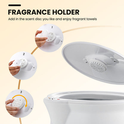 Bathroom Towel Warmer Bucket with Fragrance Holder and Auto Shut