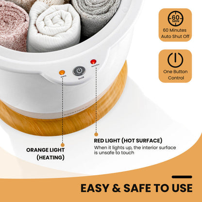 Bathroom Towel Warmer Bucket with Fragrance Holder and Auto Shut
