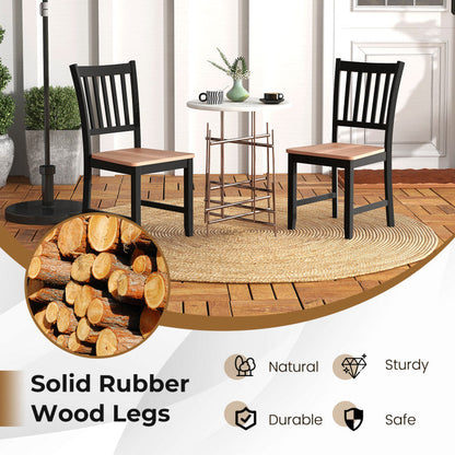 Set of 4 Dining Chair Spindle Back Wooden Legs