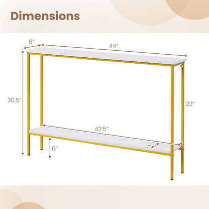 44 Inch Console Table with Shelf with Dual Anti-Tipping Kits