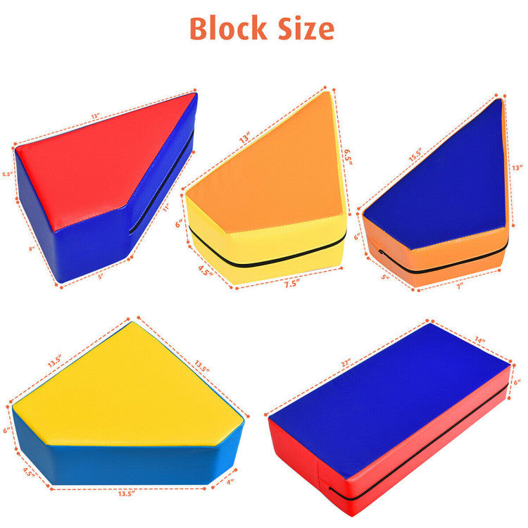 8-Piece 4-in-1 Kids Climb and Crawl Foam Playset
