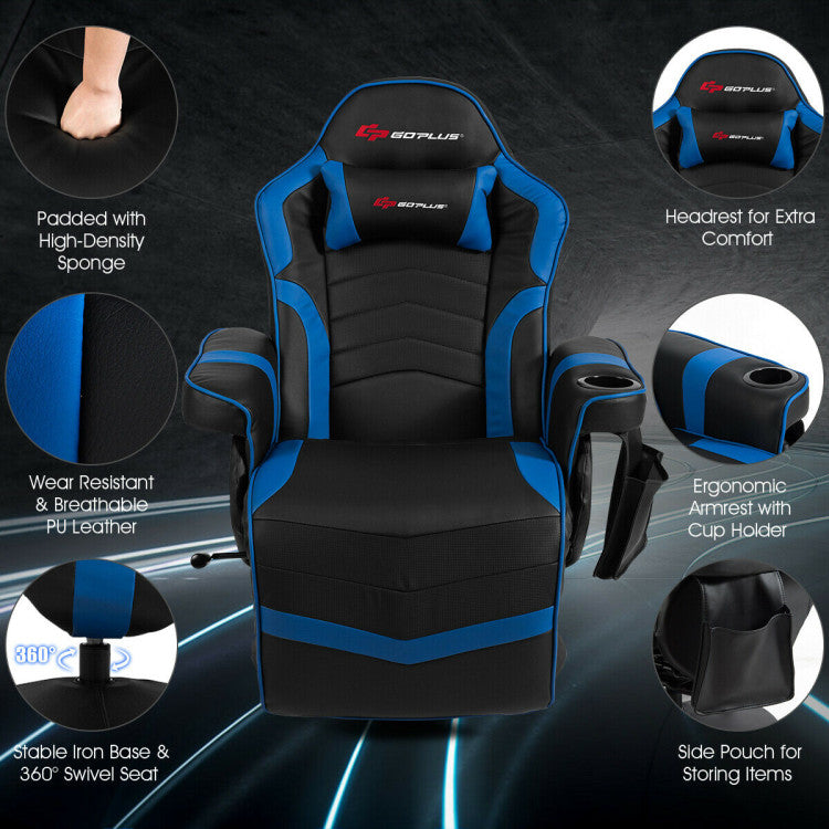 Ergonomic High Back Massage Gaming Chair Gaming Recliner with Pillow