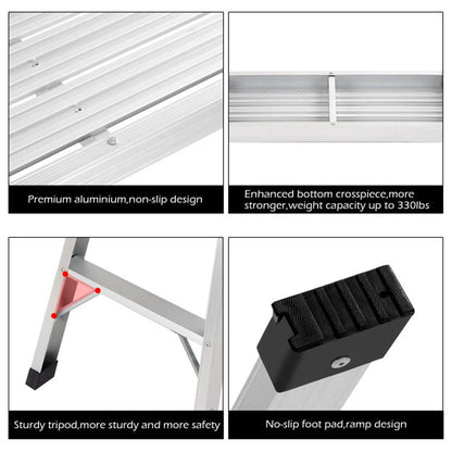 Heavy Duty Portable Bench Aluminum Folding Step Ladder