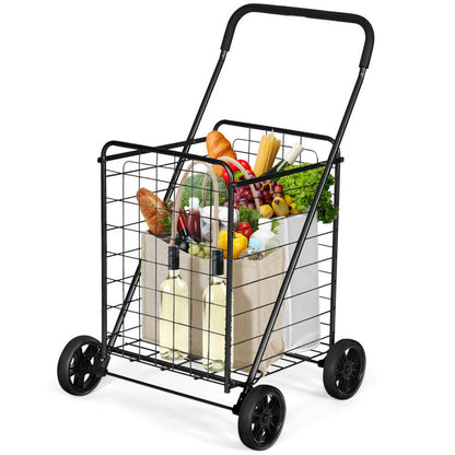 Portable Folding Shopping Cart Utility for Grocery Laundry