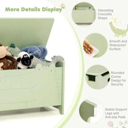 Wooden Kids Toy Box with Safety Hinge