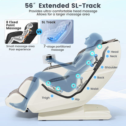 Therapy 36-New 3D Model-SL Track Massage Chair with Airbags Waist and Calves Heating Foot Rollers