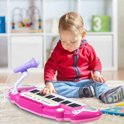 37 Key Electronic Keyboard Kids Toy Piano Included Microphone and Stool