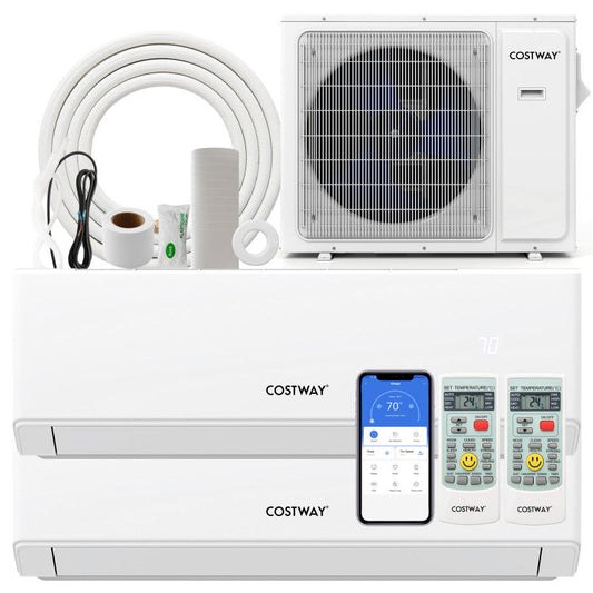UltrEco Series 18000 BTU 2 Zone 22 SEER2 Mini Split Air Conditioner Wifi Enabled with Heat Pump