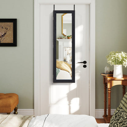 Jewelry Cabinet Wall or Door Mounted Jewelry Armoire with Full-Length Mirror