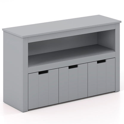 Kid Toy Storage Cabinet Drawer Chest with Wheels and Large Storage Cube Shelf