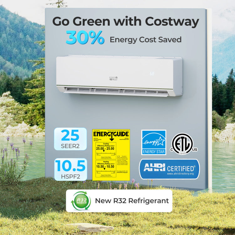 SEERXtreme Series 24000 BTU 25 SEER2 208-230V Mini Split Heat Pump Heating at -13°F WiFi Enabled