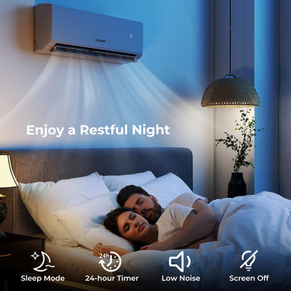UltrEco Series 24000 BTU 3 Zone 23 SEER2 Mini Split Air Conditioner Wifi Enabled with Heat Pump